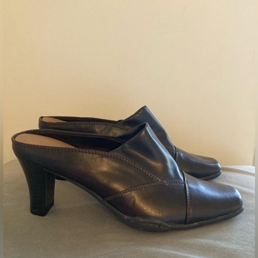 Aerosoles Cincture Womens Heels Sz 8.5 M Brown Slip On Mules Comfort Dress Shoes
